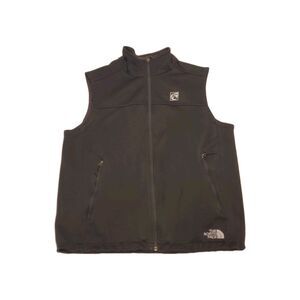 The North Face Vest Mens Sz L Ridgewall Full Zip Black Soft Shell Windwall Gorp